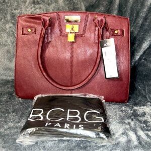 BCBG Paris Chic Story Lock Tote NWT and Dust Bag